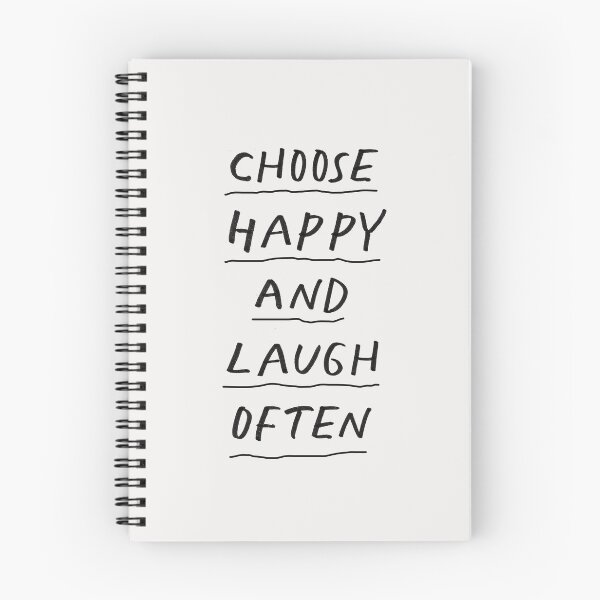 Item preview, Choose Happy and Laugh Often in black and white designed and sold by MotivatedType.