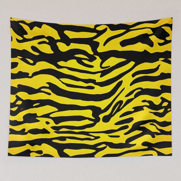 Item preview, Yellow and Black Abstract Zebra Stripes designed and sold by asurtiumgreen.