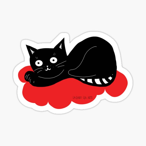 Black Cat on a Red Carpet Sticker