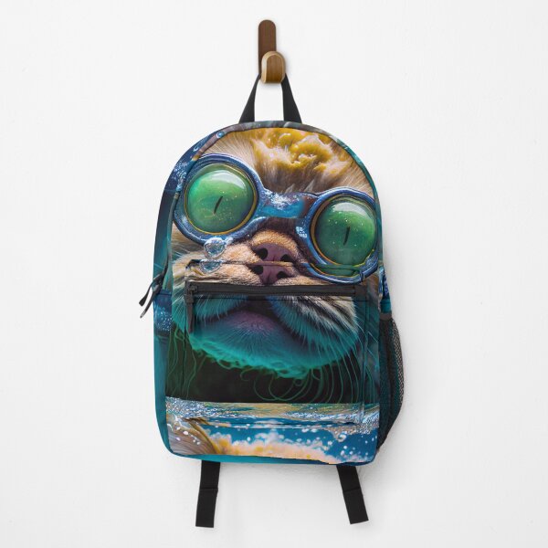 Item preview, Hector the swimming cat with diving goggles designed and sold by MartianBunnyH.