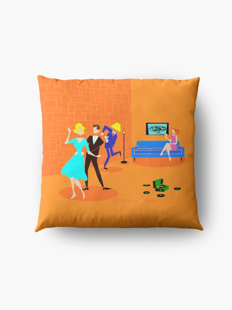 Alternate view of Retro Cartoon Cocktail Party Floor Pillow