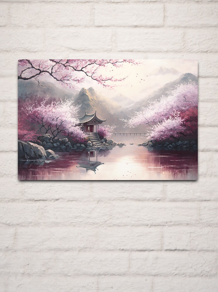 Japanese Landscape Watercolor Digital Art | Poster