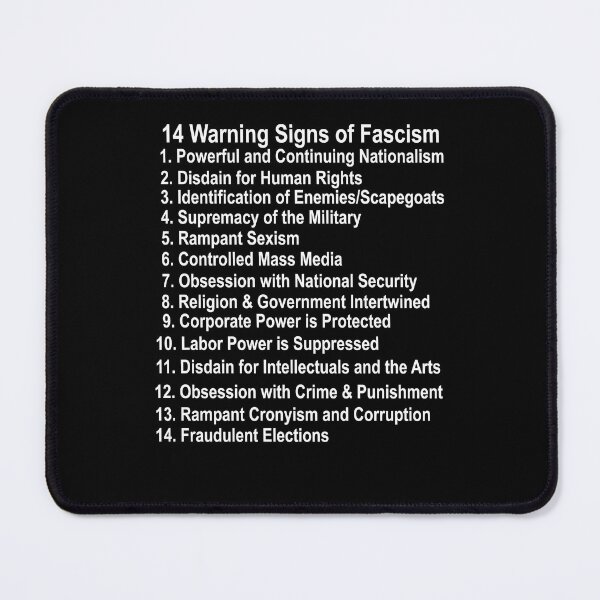 Item preview, 14 Warning Signs of Fascism Anti Donald Trump Resist Protest fascism designed and sold by funnytshirtemp.