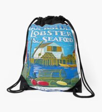 Dockside Lobster and Seafood sign Drawstring Bag