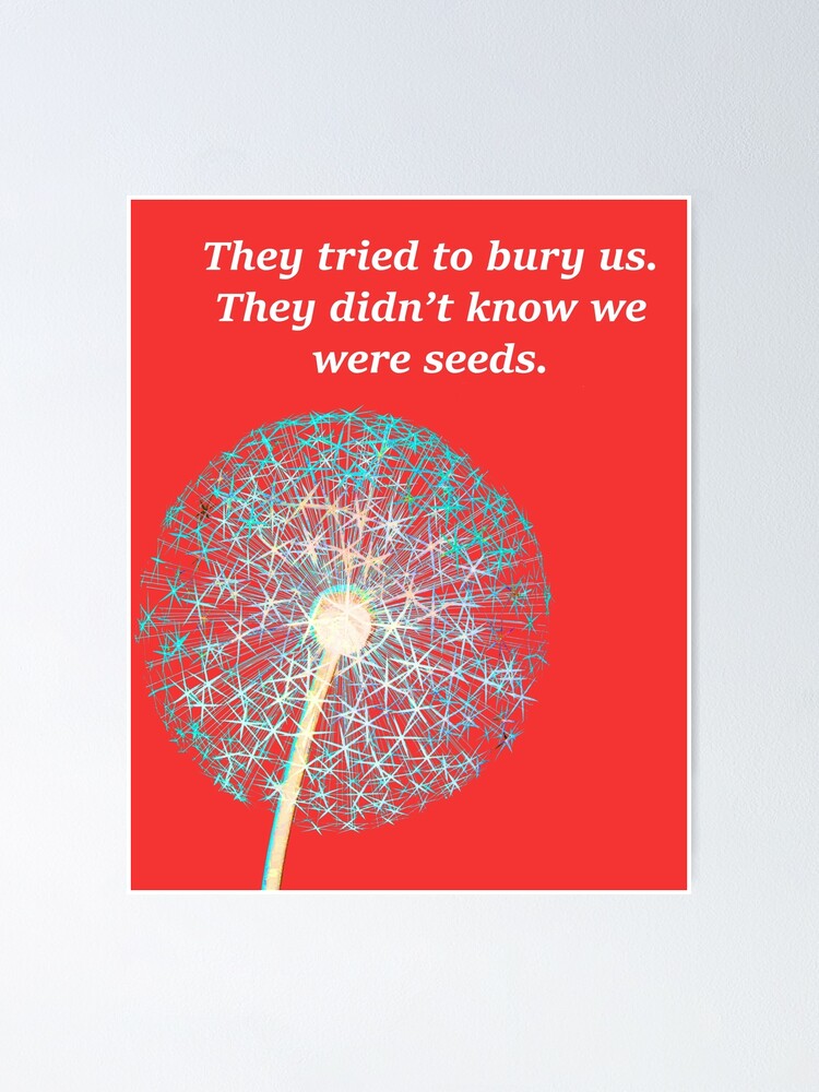 They Tried To Bury Us They Didnt Know We Were Seeds Poster By Mmitochondria Redbubble 