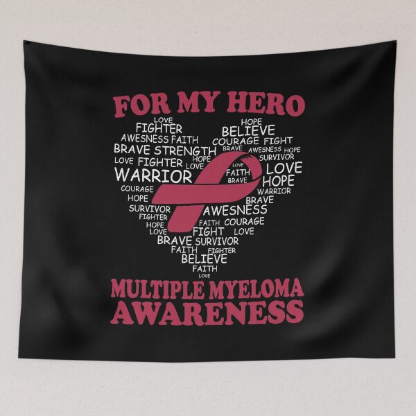 Item preview, For My Hero Multiple Myeloma Awareness Ribbon Heart designed and sold by Adolfo114.