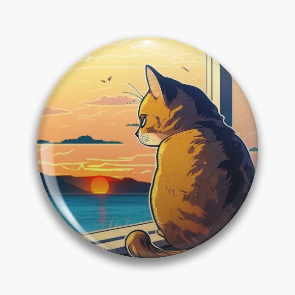 Item preview, cat watching the sunset designed and sold by Yacearte.