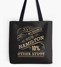 Bolsa de tela My Brain is 90% Hamilton Camiseta vintage de Hamilton Broadway Musical - Aaron Burr Alexander Hamilton Gift