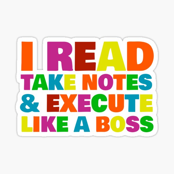 Take Notes Sticker for Sale by Comsworth