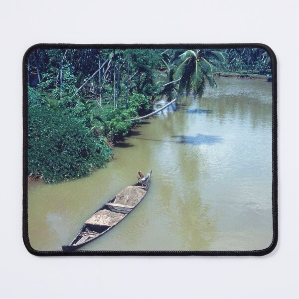 Item preview, Lone Boatman seen at Alleppey (Alappuzha), Backwaters, Kerala, Southern India designed and sold by thatwaslife.