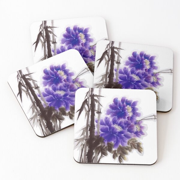 Item preview, chinese painting "purple peony with black bamboo" designed and sold by Leo-Fein.