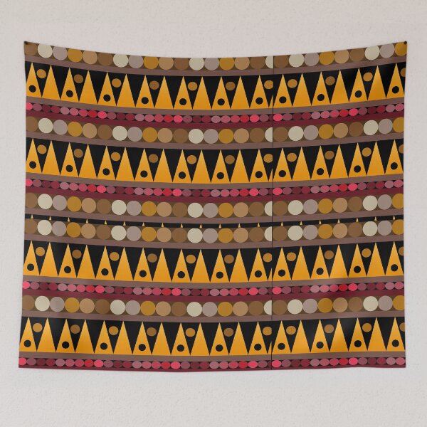 Item preview, Estampa colorida com círculos triângulos formas Afro designed and sold by GirlaineSQ.