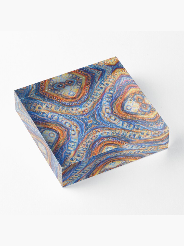 Alternate view of Demicircles #DeepDream Acrylic Block