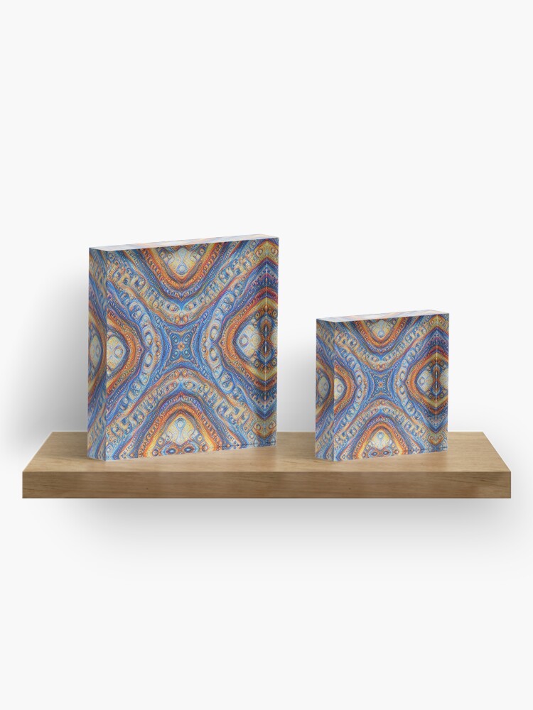 Alternate view of Demicircles #DeepDream Acrylic Block