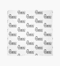 Dominic, Black Cursive Name Logo Scarf