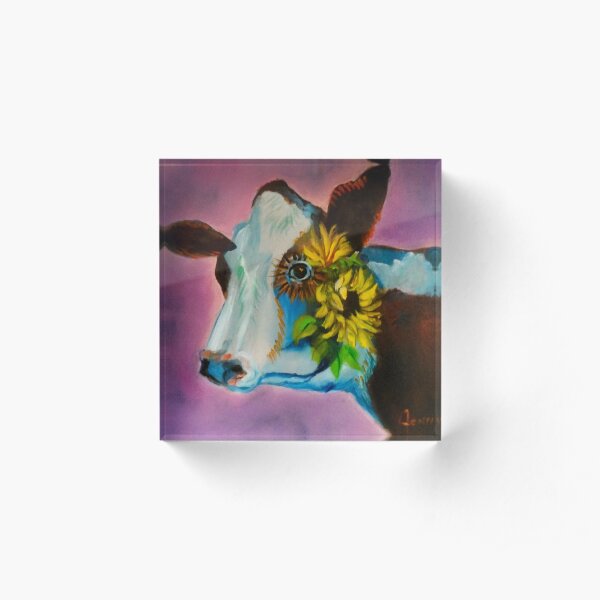 Jersey Cow Acrylic Block