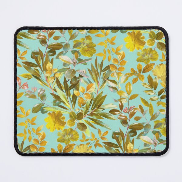 Item preview, Leaves in Gold and Sage on Turquoise designed and sold by micklyn.