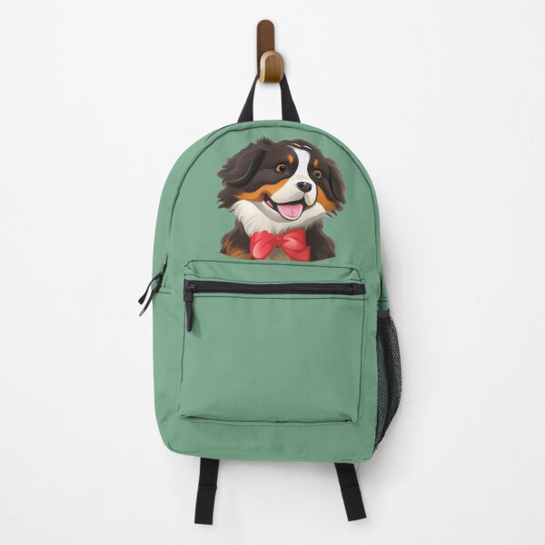 Item preview, Cute Red Bow Bernese Mountain Dog - Happy Dog Cartoon Drawing designed and sold by Cawaiico.