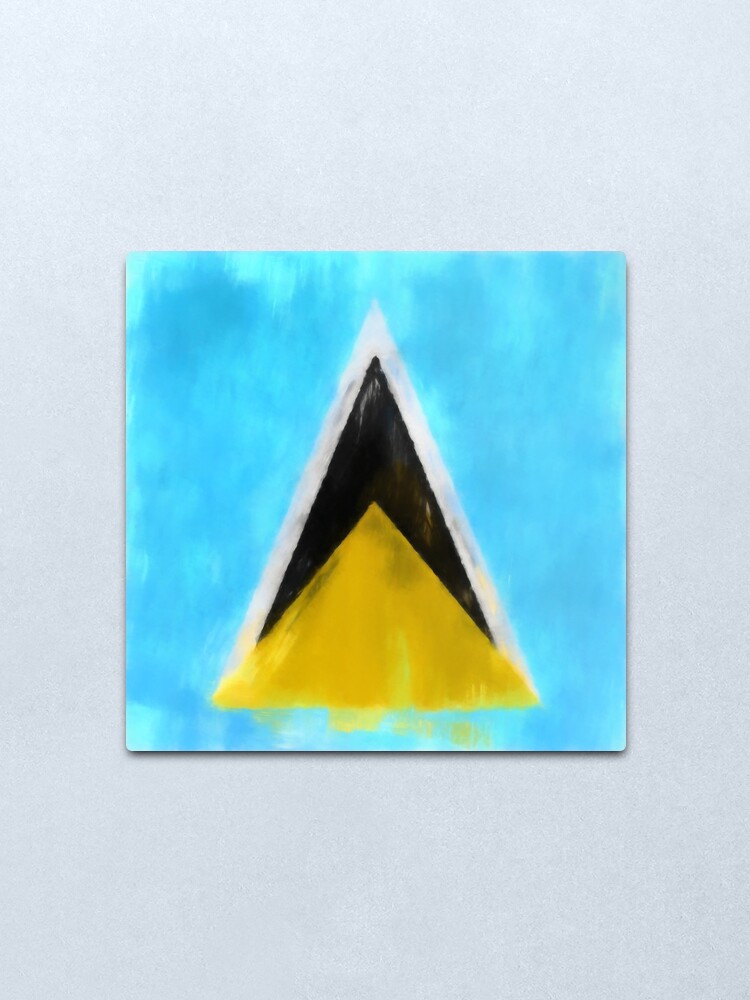 Alternate view of Saint Lucia Flag Reworked No. 1, Series 1 Metal Print