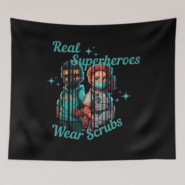 Item preview, Real Superheroes Wear Scrubs designed and sold by designerpriti.