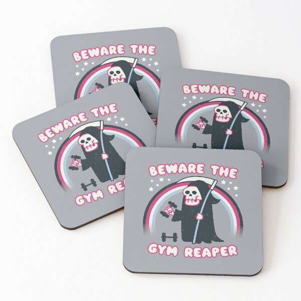 Item preview, Exercise, gym funny scary Grim Reaper designed and sold by WeirdPunderful.