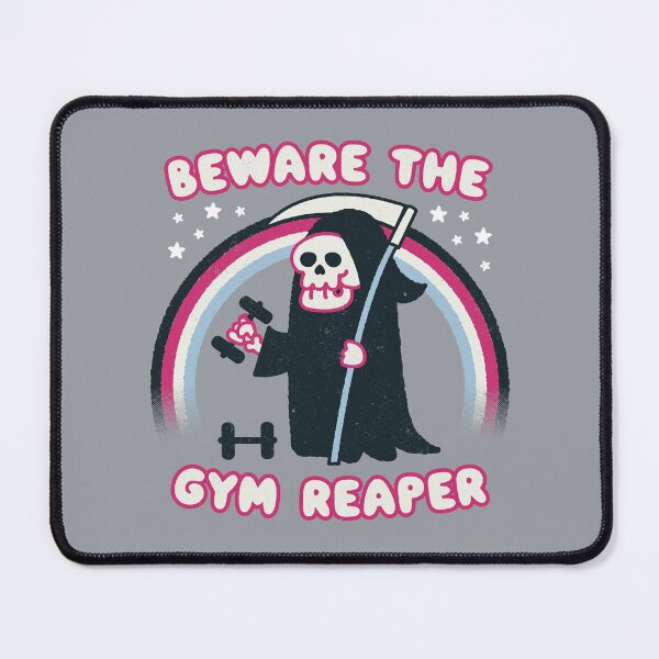 Item preview, Exercise, gym funny scary Grim Reaper designed and sold by WeirdPunderful.