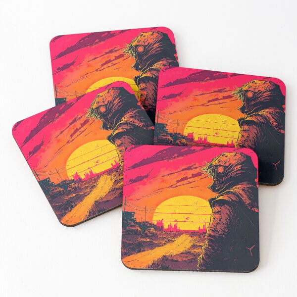 Item preview, Man Looking At An Apocalyptic Synthwave Sunset designed and sold by Nightarcade.