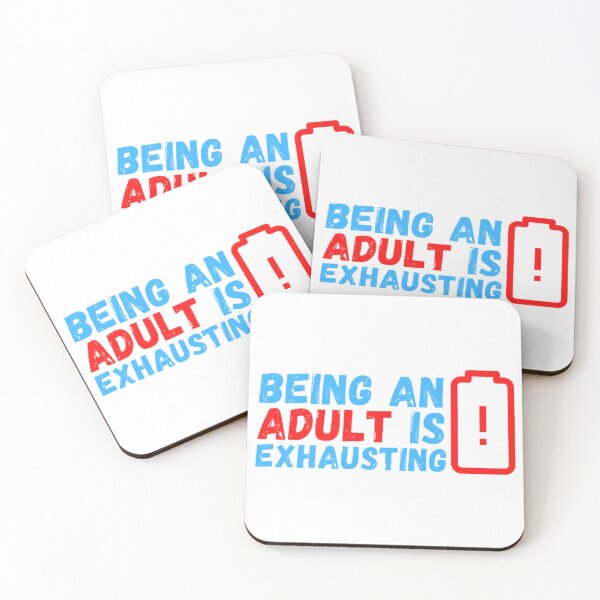 Item preview, Being an adult is exhausting | Woman | Man | Battery Low | Stress level high | Funny | Sarcastic | Adulting Sucks | White BG | CipherStore designed and sold by CipherStore.
