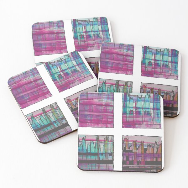 Item preview,  Liminal Space in Pink, Light Blue and Purple through 4 windows designed and sold by BlackArtichoke.