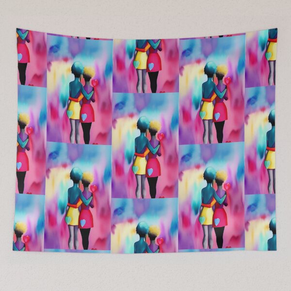 Item preview, A couple of women in love Valentine's Day with hearts designed and sold by rockate.