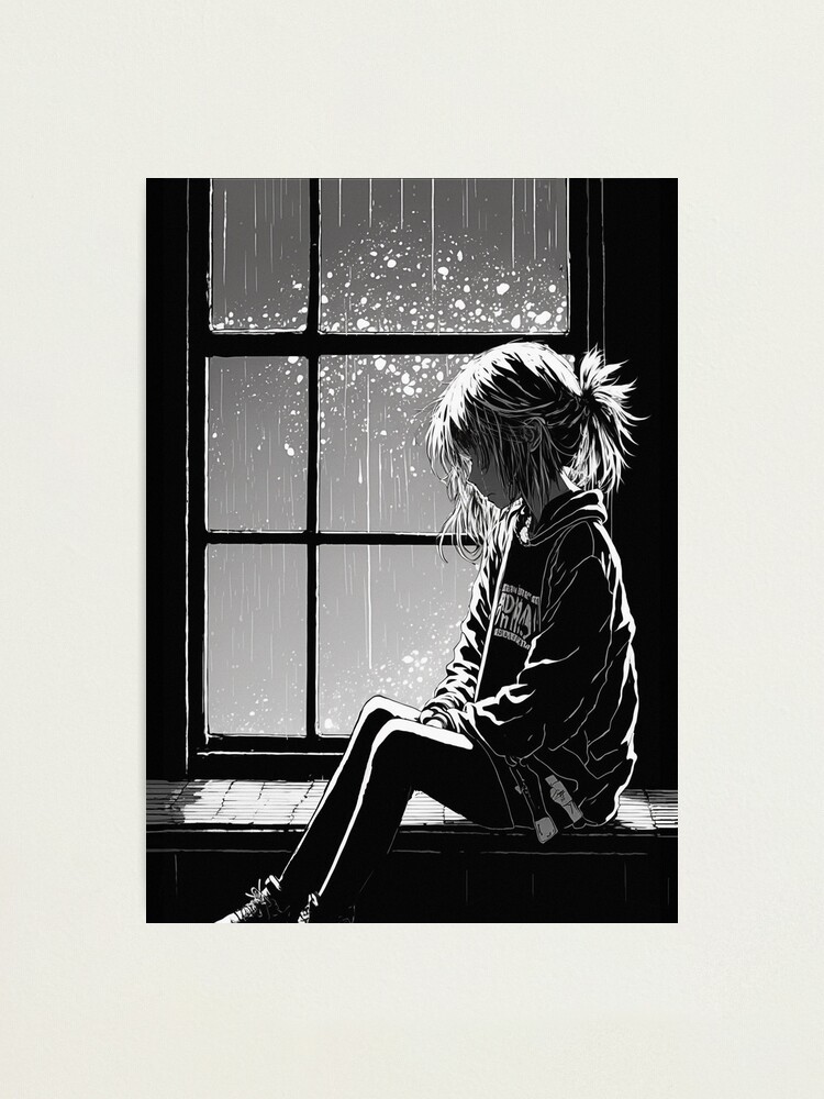 Sad Girl Photographic Print for Sale by Harukuradesu0
