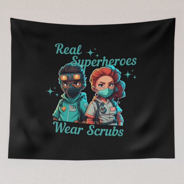 Item preview, Real Superheroes Wear Scrubs designed and sold by designerpriti.