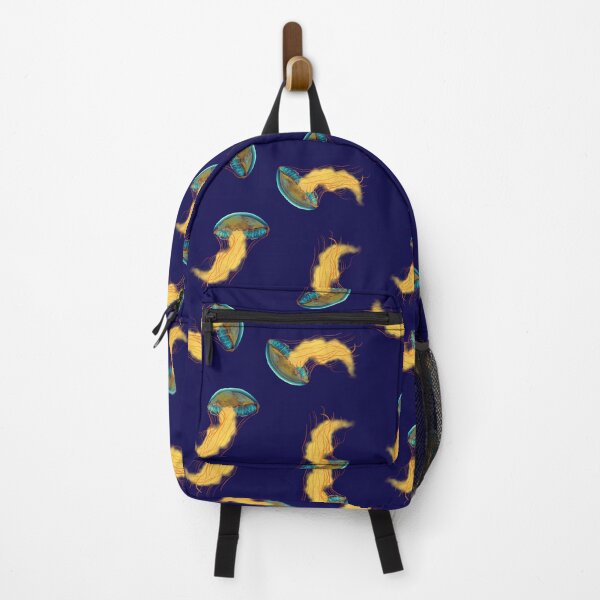 Item preview, Jellyfish pattern in deep blue and orange designed and sold by Lilly-Rune.
