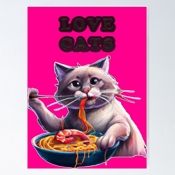 Item preview, CAT EATING SPAGHETTI  designed and sold by Dumti.