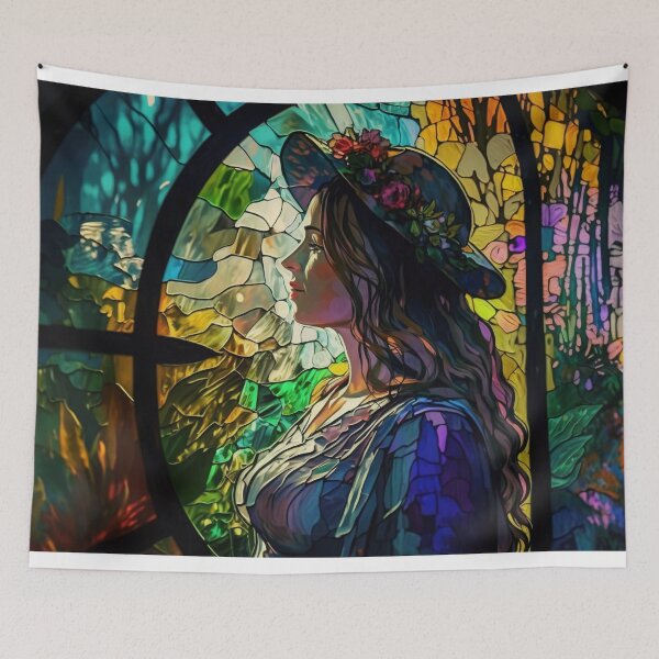 Item preview, Woman in glass artwork Monet style designed and sold by pedrogag.