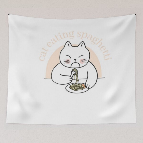 Item preview, cat eating spaghetti designed and sold by Filip  Zubac.