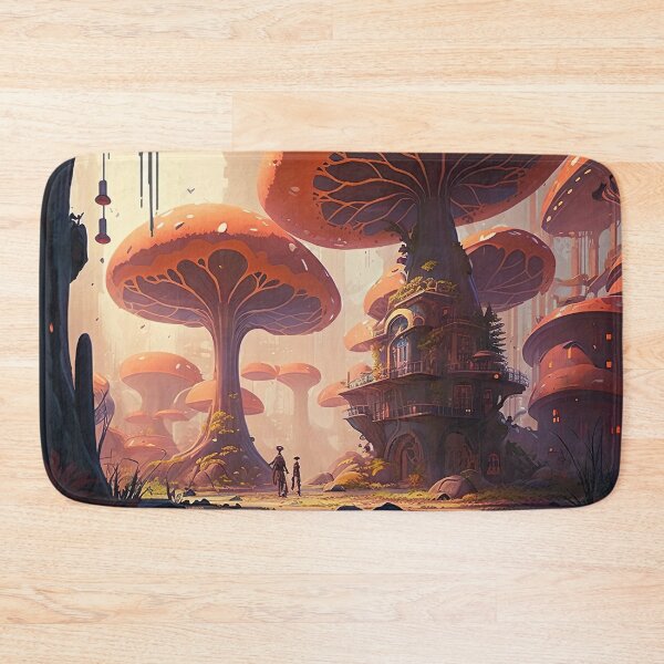 Item preview, Mushroom Inspired City Landscape In An Alien Fantasy World designed and sold by Styrman.
