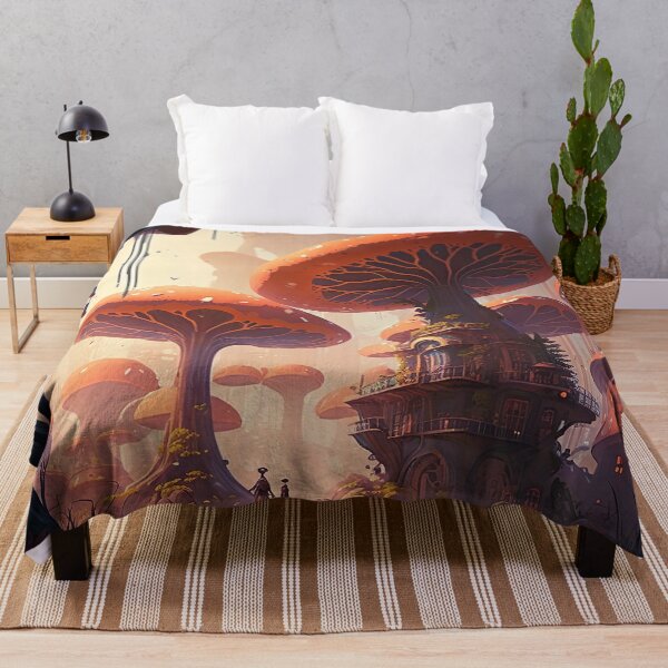 Item preview, Mushroom Inspired City Landscape In An Alien Fantasy World designed and sold by Styrman.