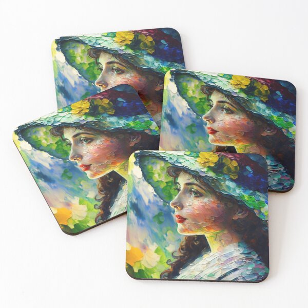 Item preview, Woman painting in aquarela Monet style designed and sold by pedrogag.