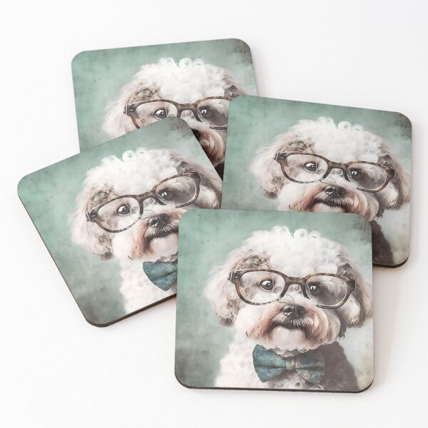 Item preview, Bowie, the short sighted Bichon Frisé designed and sold by EmilyDayDreams.
