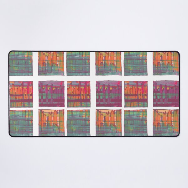 Item preview,  Liminal Space in Orange, Bordeaux and Sapphire Blue through 4 windows designed and sold by BlackArtichoke.