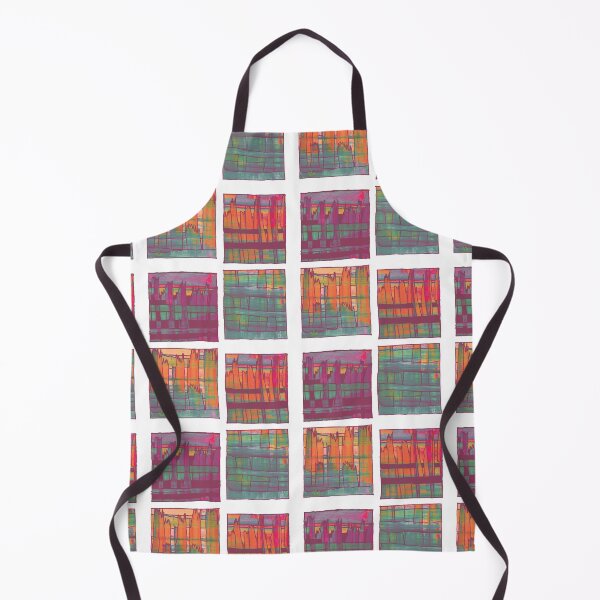Item preview, Liminal Space in Orange, Bordeaux and Sapphire Blue through 4 windows designed and sold by BlackArtichoke.