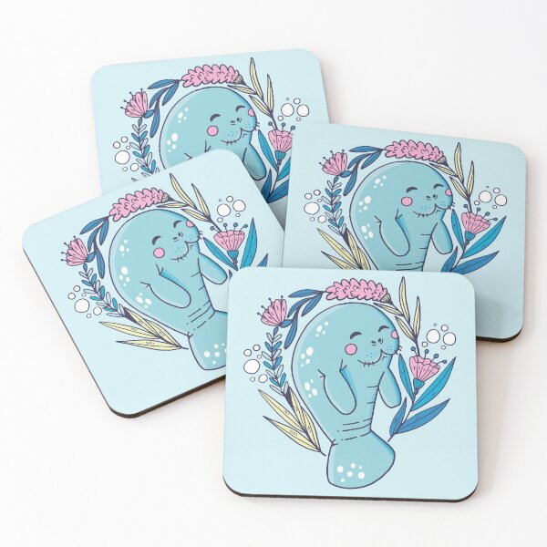 Item preview, Happy Manatee / Sea Cow / Mermaid designed and sold by Pink Pineapple Works.