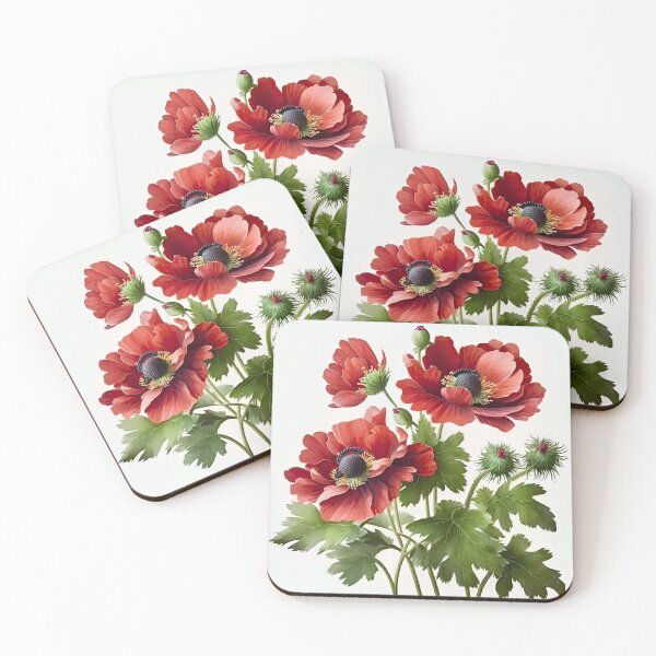 Item preview, Red Anemone Flowers  designed and sold by Vanover Designs.