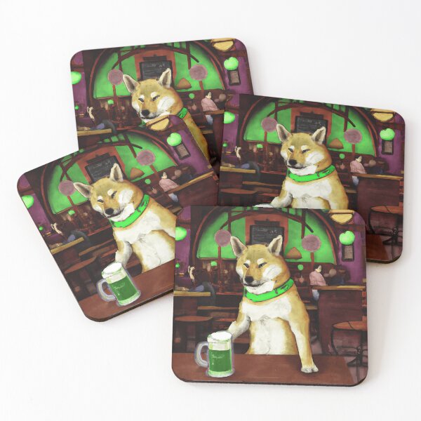 Item preview, The Moody Shiba: A Annoyed Shiba Inu Moping in the Bar designed and sold by jerekunnas.