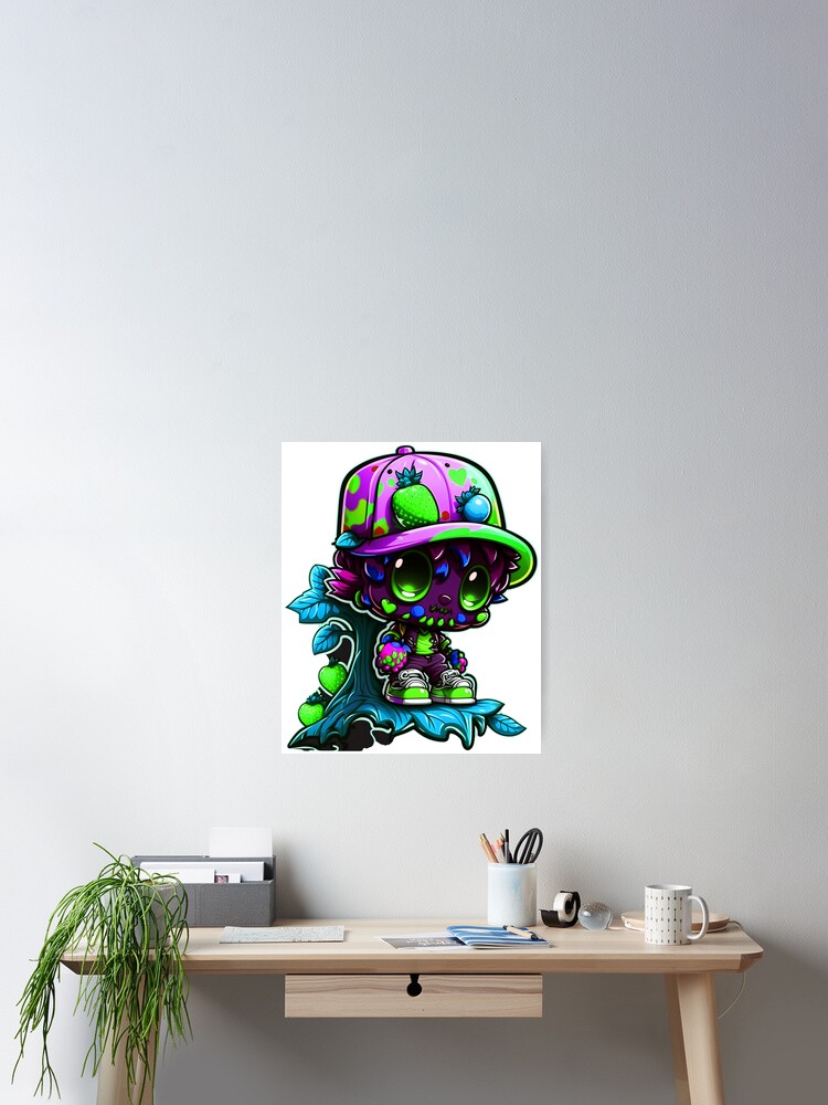 Imagen 2 de 3, Póster con la obra Chibi Zombie halloween tae graffiti monster sticker, diseñada y vendida por FunArt4You.