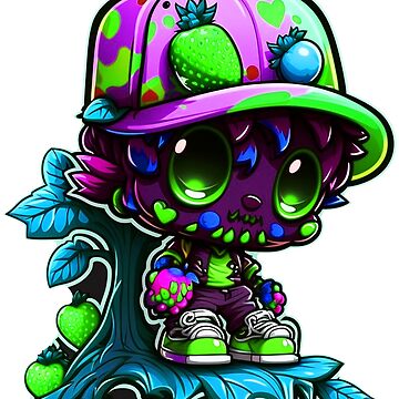 Imagen de la obra Chibi Zombie halloween tae graffiti monster sticker de FunArt4You