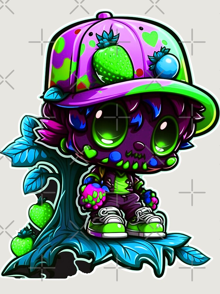 Thumbnail 6 von 6, Premium Oversized Pullover, Chibi Zombie halloween tae graffiti monster sticker designt und verkauft von FunArt4You.