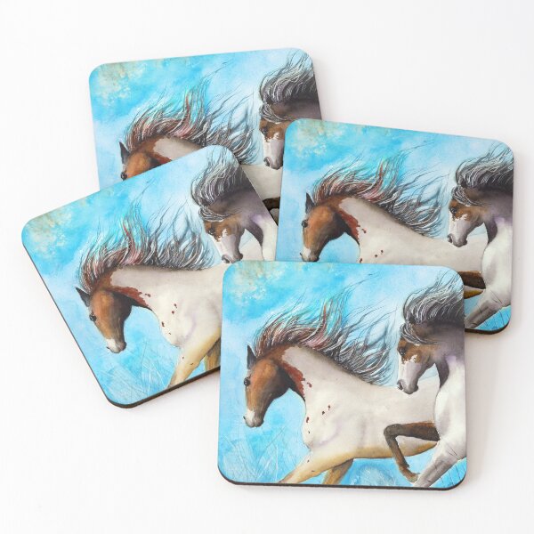 Item preview,  Watercolor picture of two running horses designed and sold by MaryWatercolor.