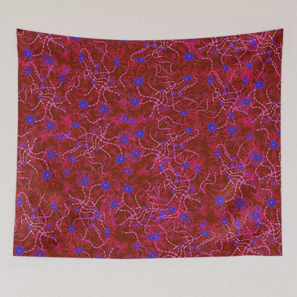 Item preview, Red and Dark Blue Neuron Pattern designed and sold by vividbiology.